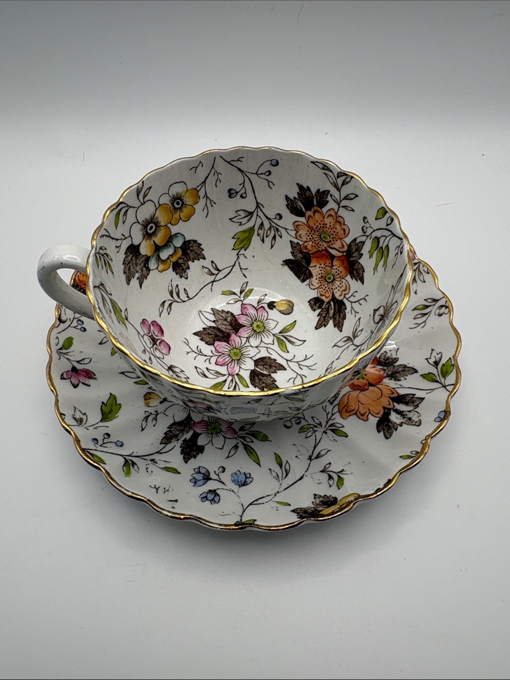 VTG Radford's Fenton The Gatineau Floral Cup with Saucer Made in England